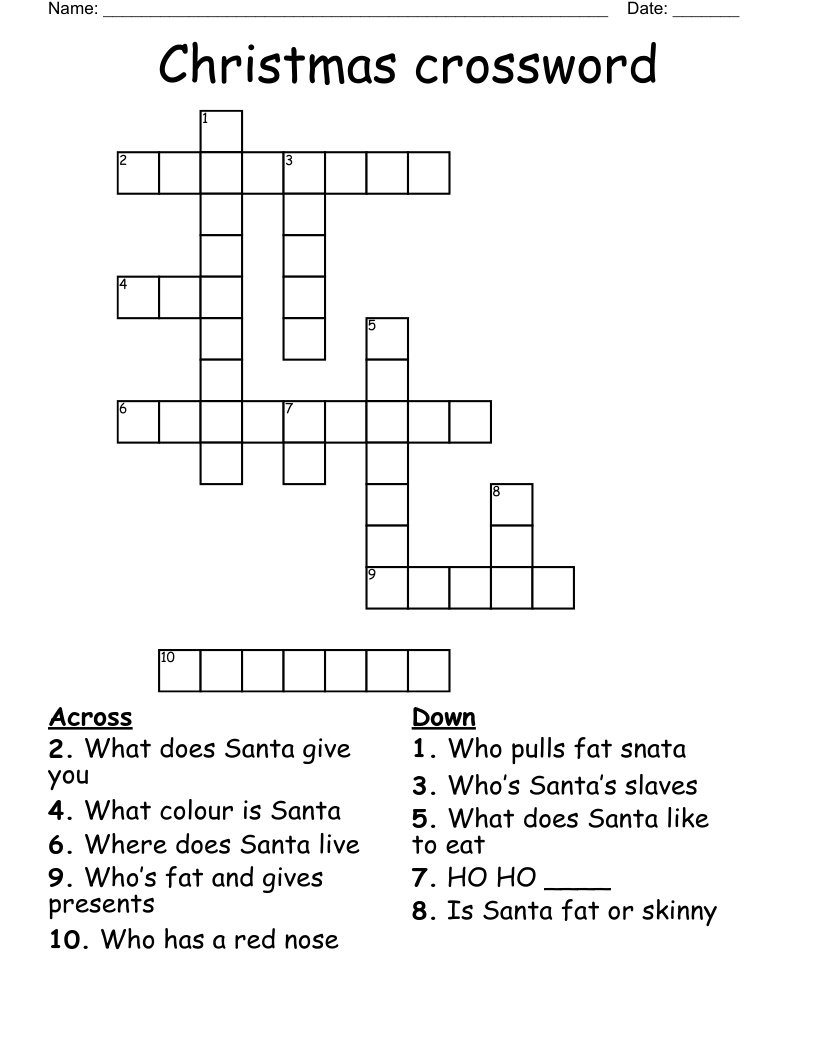 Christmas crossword 