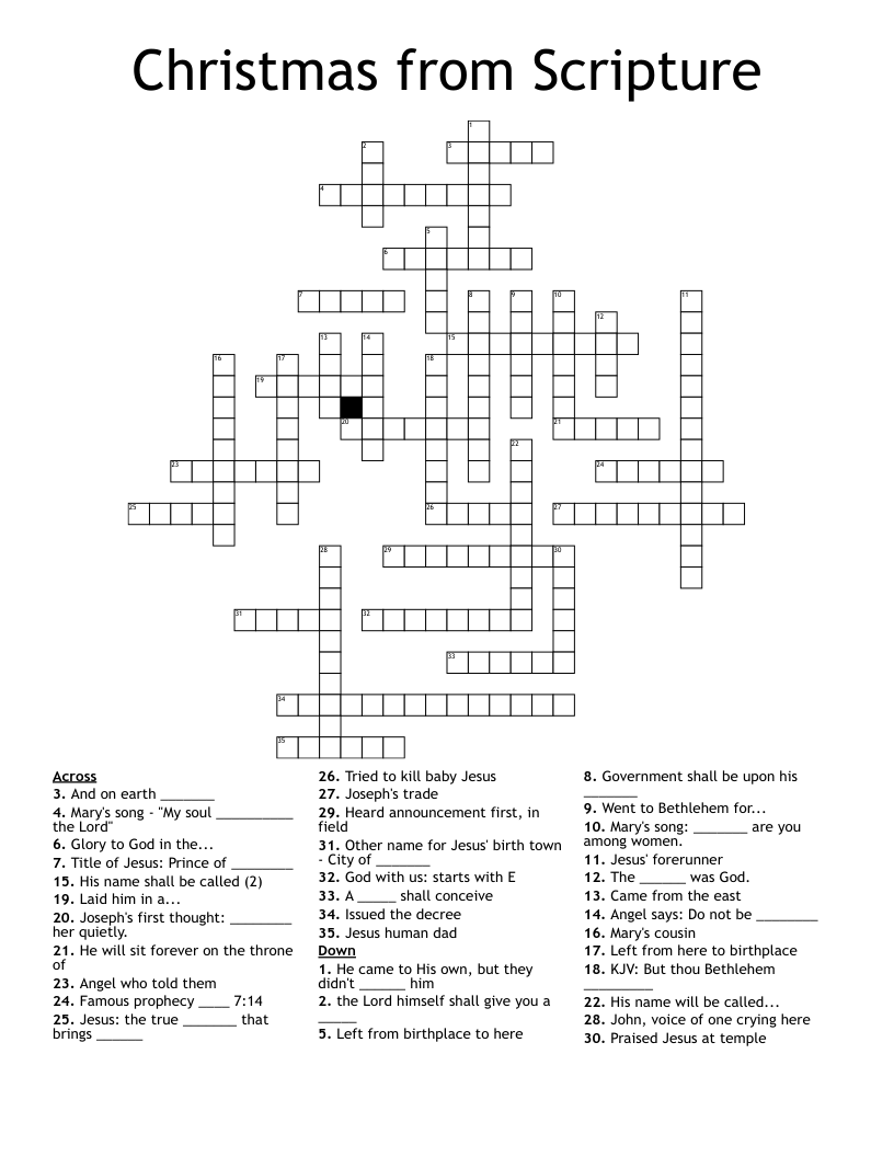 Christmas from Scripture Crossword