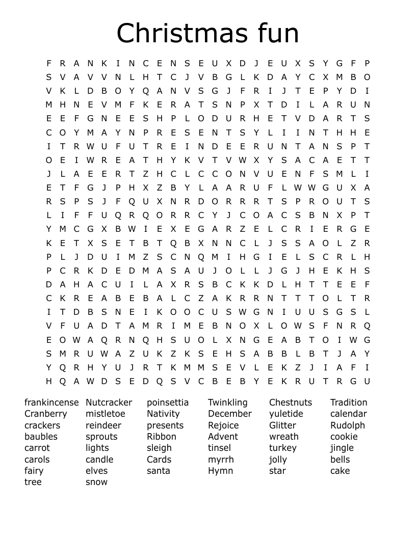 Christmas fun Word Search