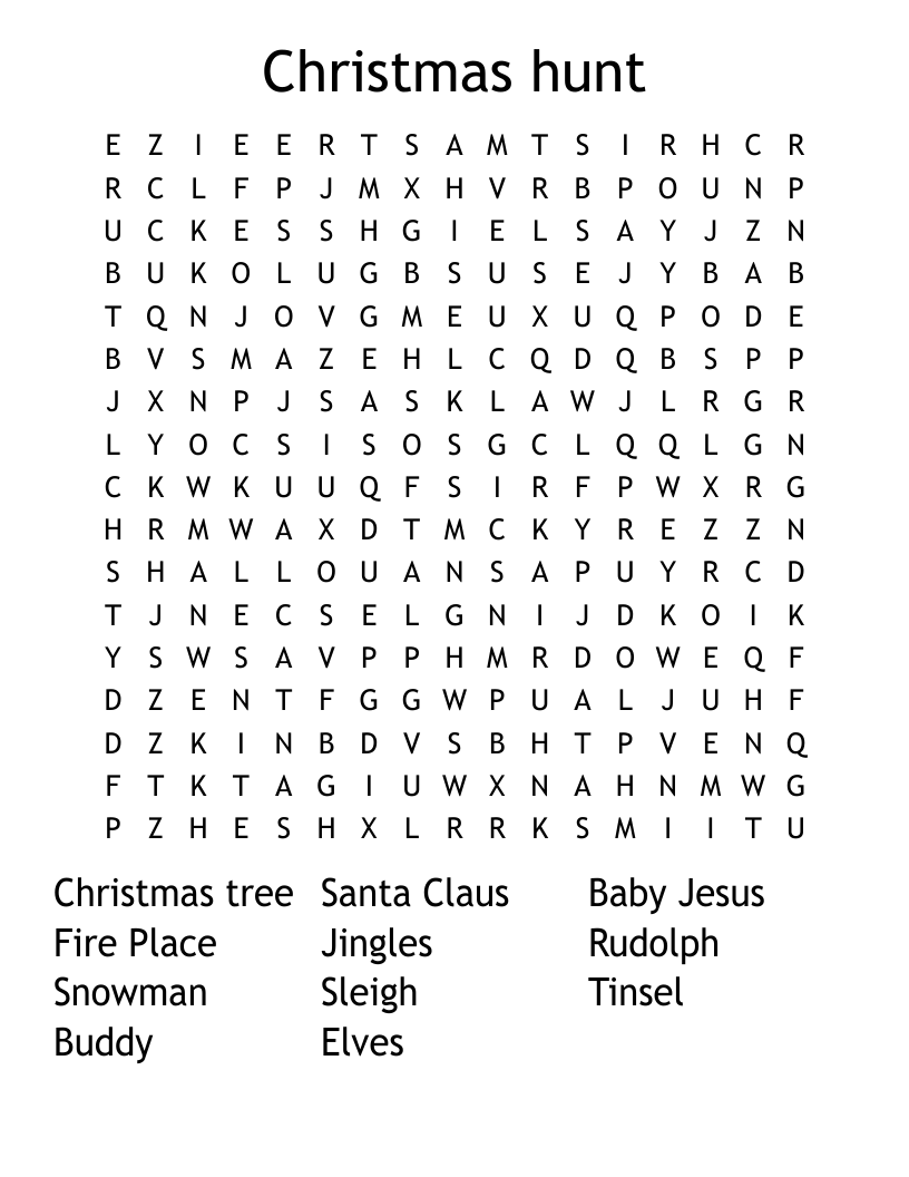 Christmas hunt Word Search