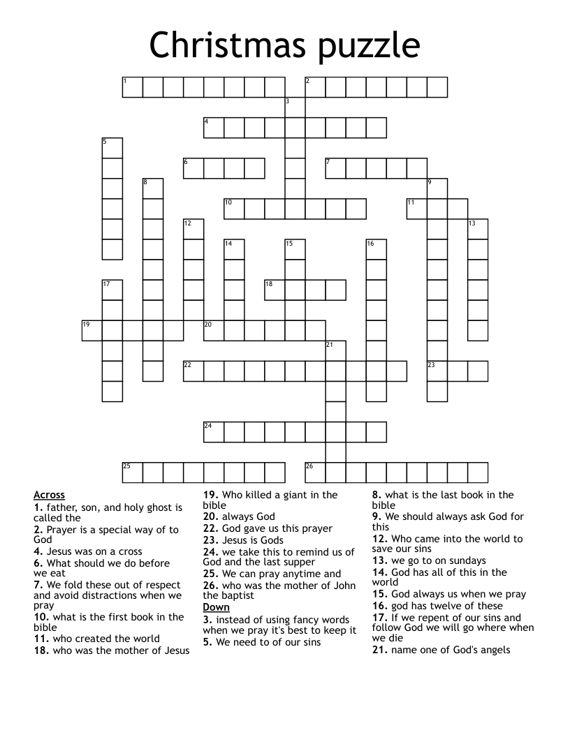 Christmas puzzle Crossword