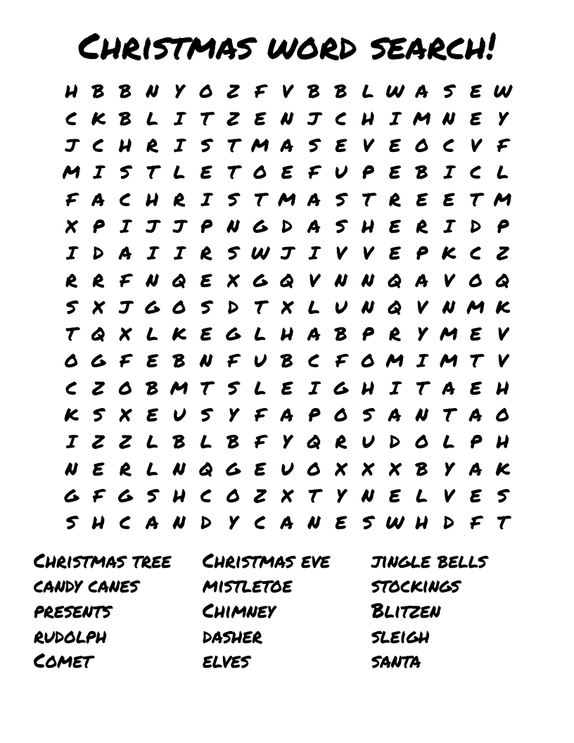Christmas word search!