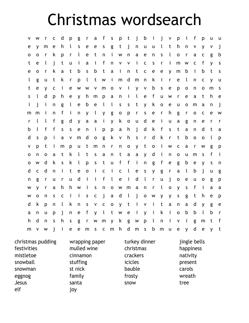 Christmas wordsearch