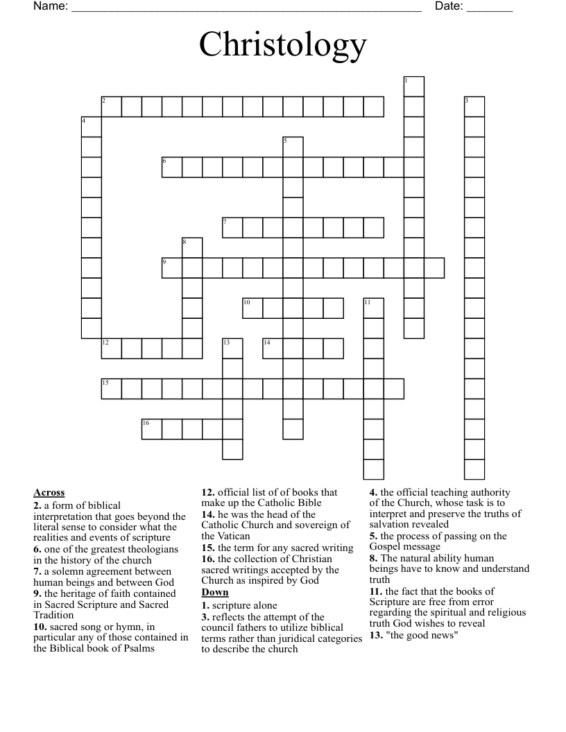 Christology Crossword