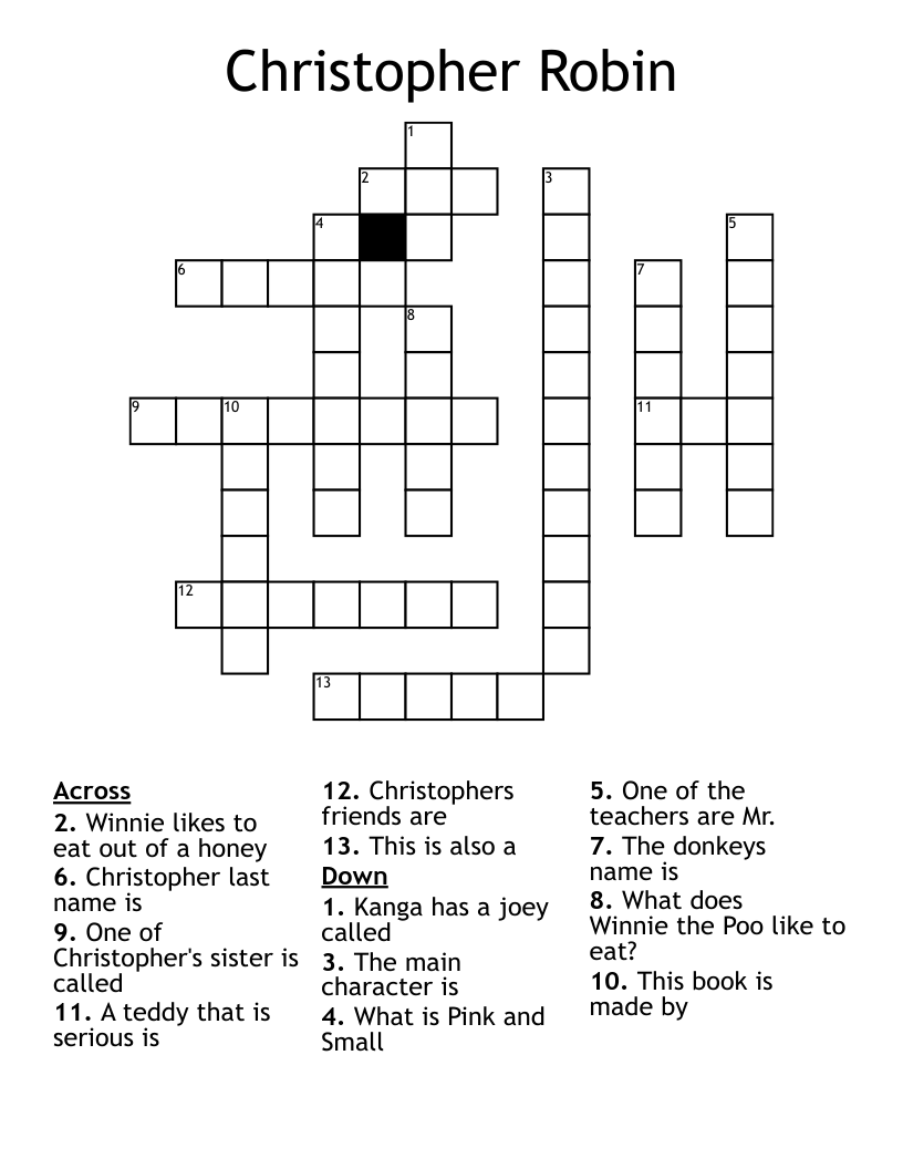 Christopher Robin Crossword