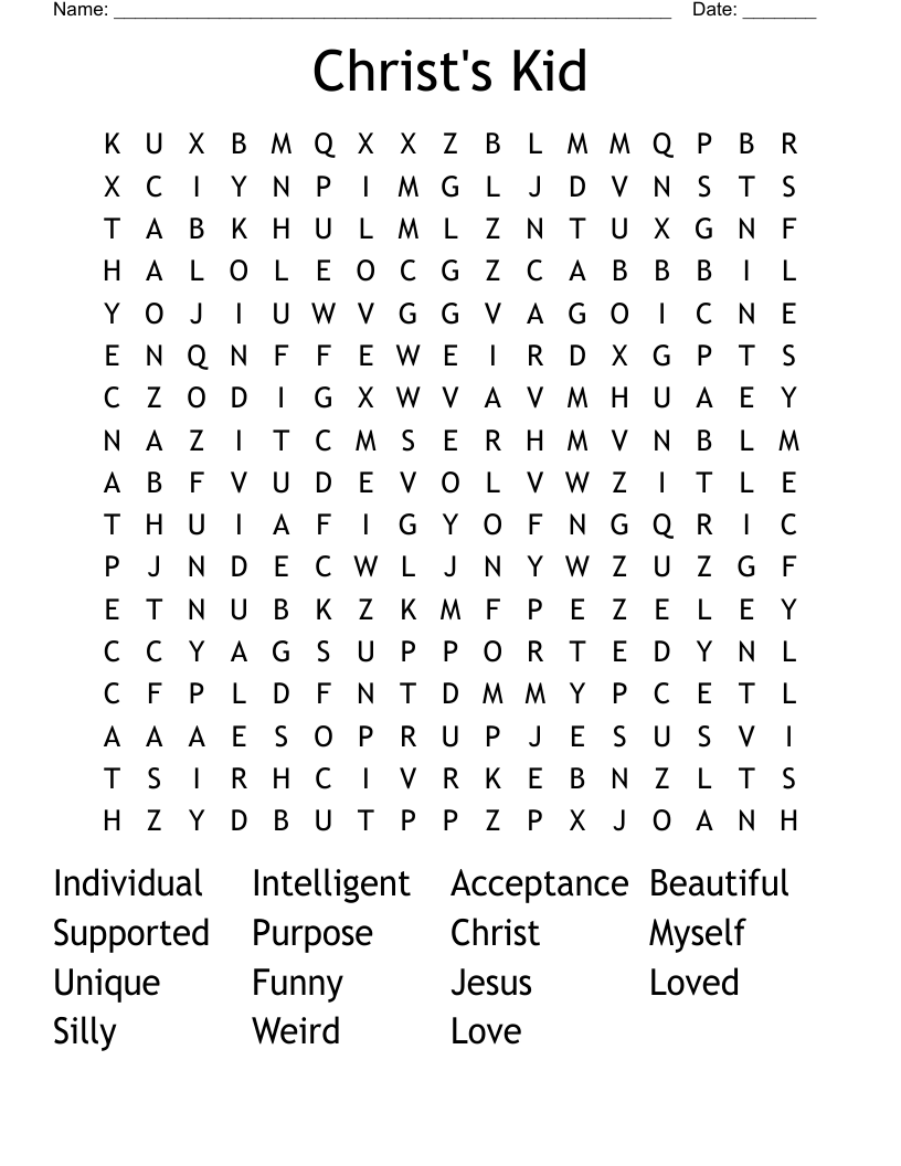 Christ's Kid Word Search