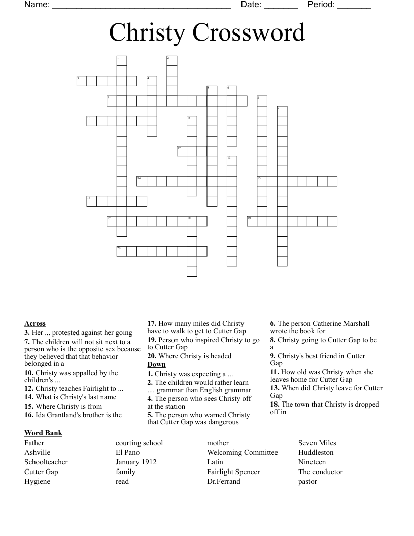 Christy Crossword