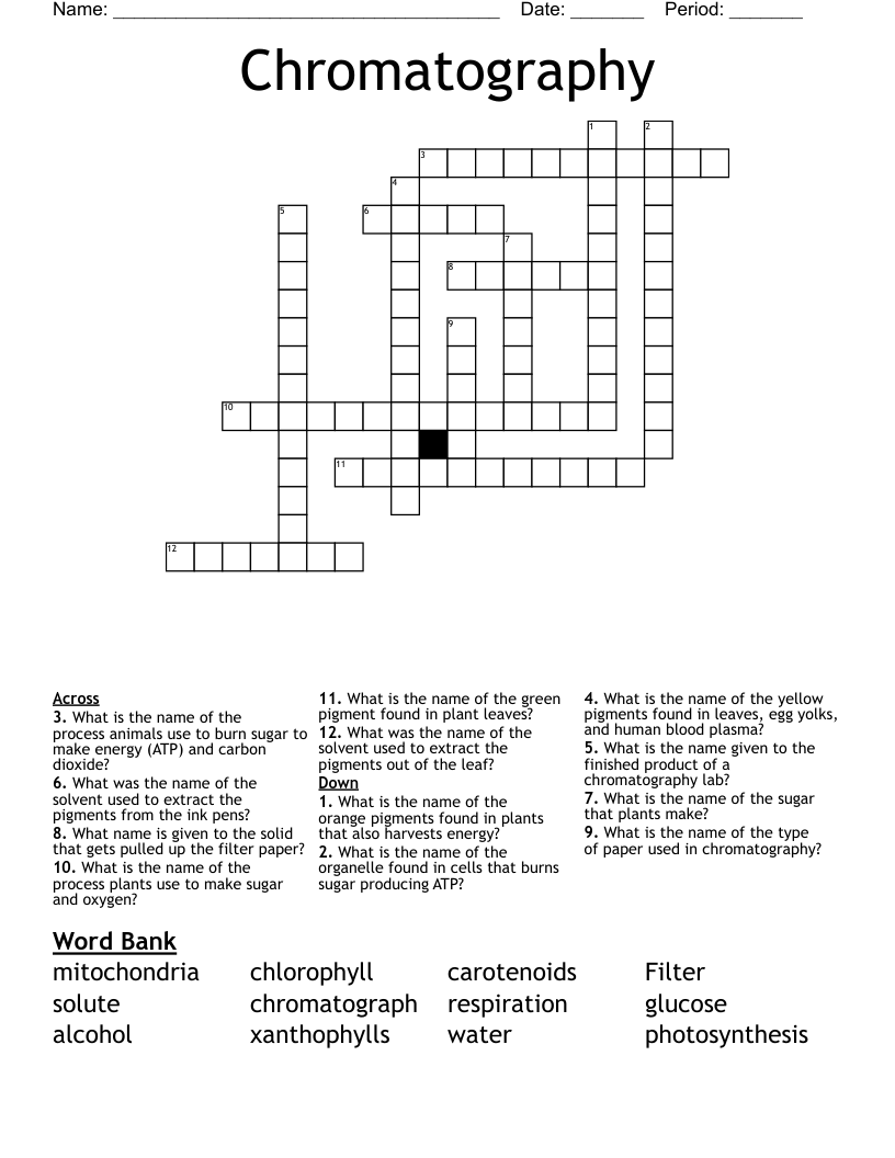 Chromatography  Crossword