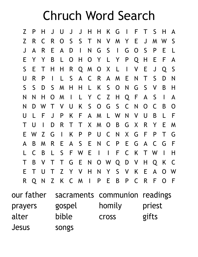 Chruch Word Search