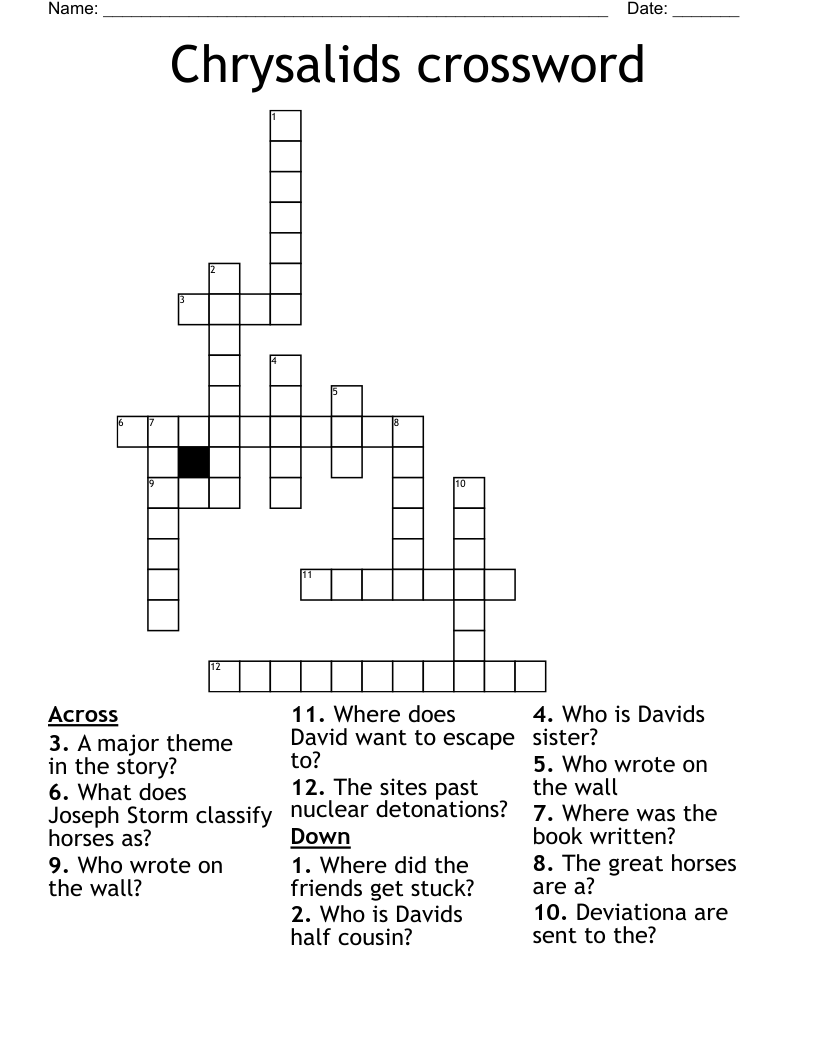 Chrysalids crossword