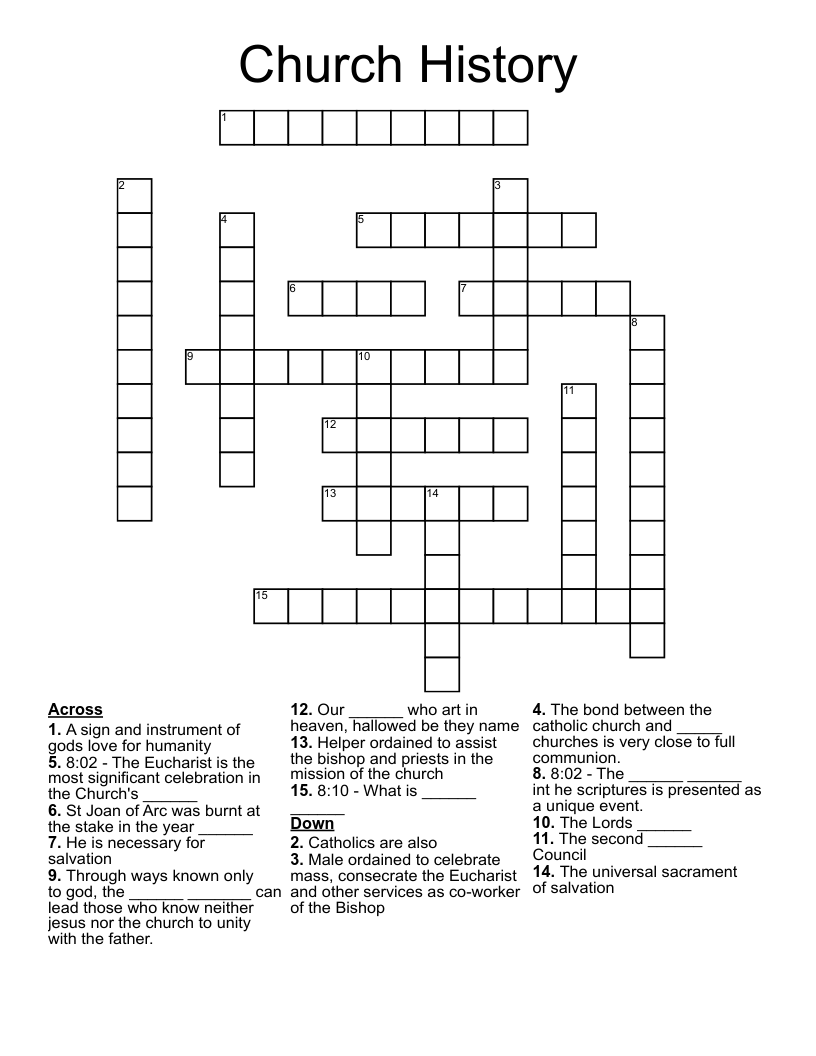 Church History Crossword