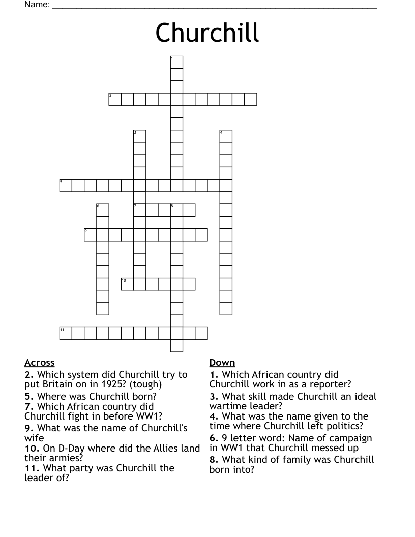 Churchill Crossword