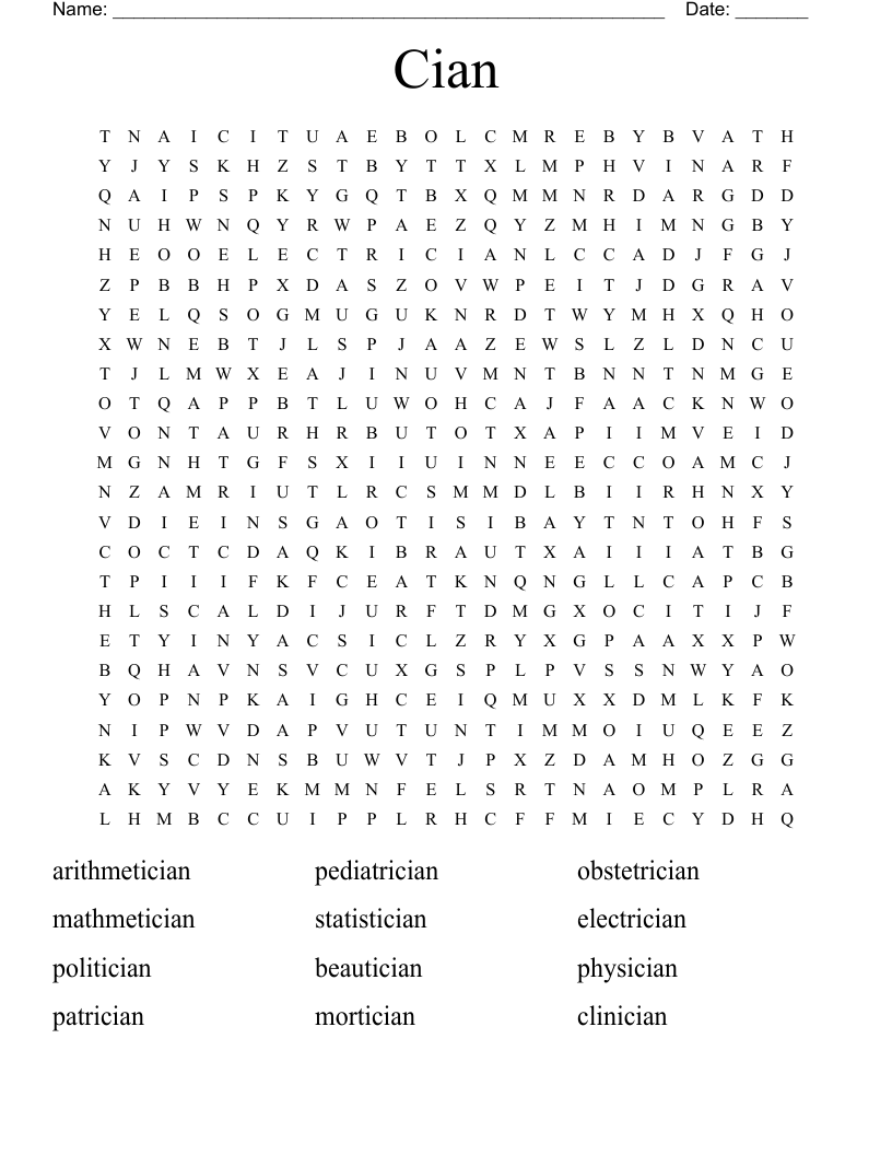 Cian Word Search