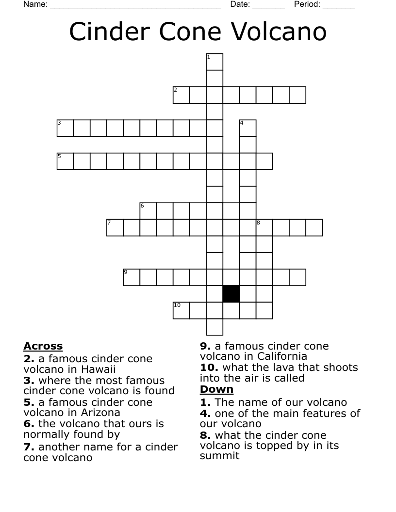Cinder Cone Volcano Crossword