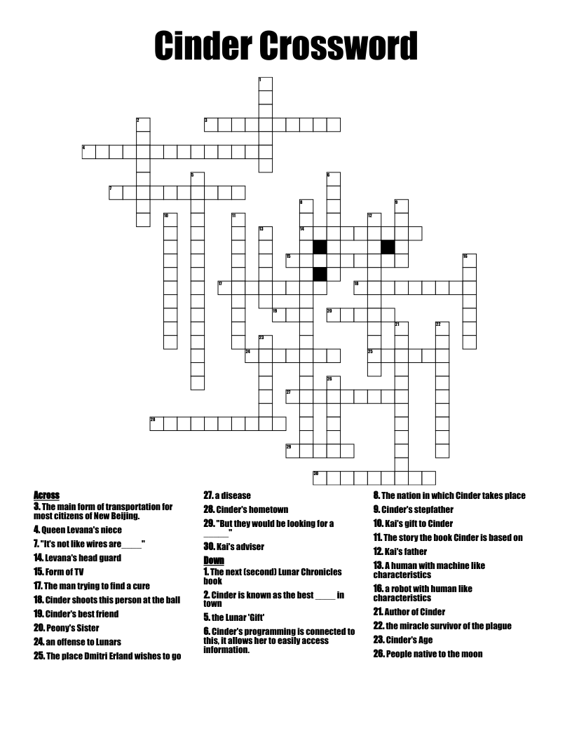 Cinder Crossword