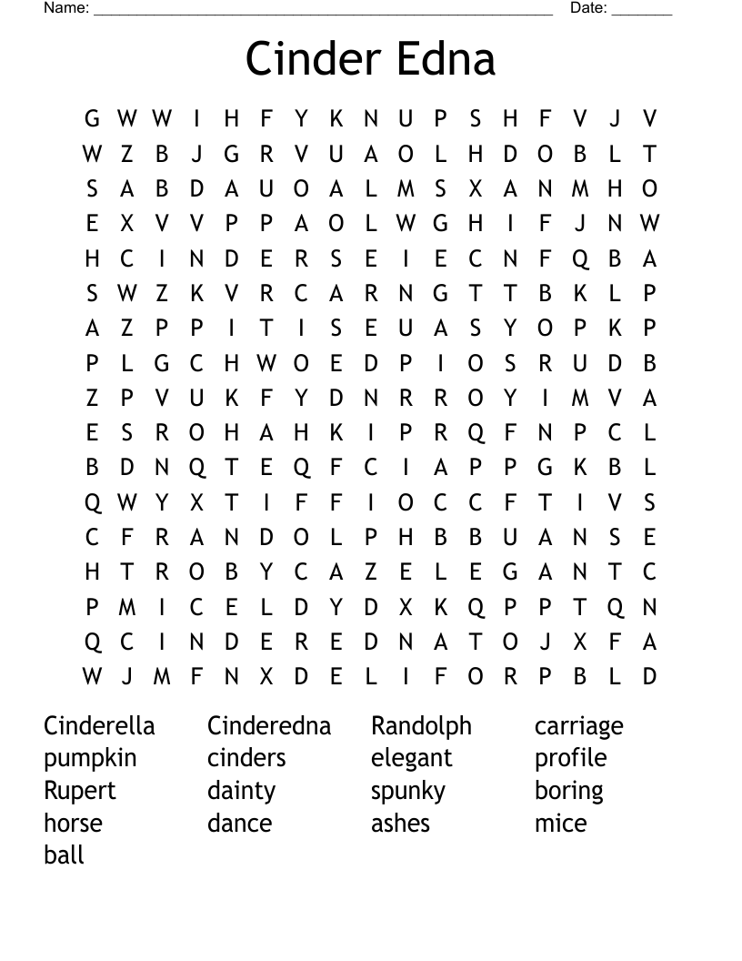 Cinder Edna Word Search