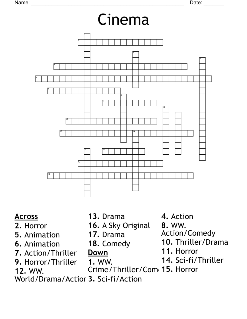 Cinema Crossword