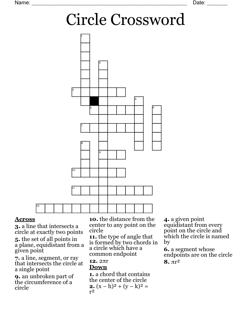 Circle Crossword