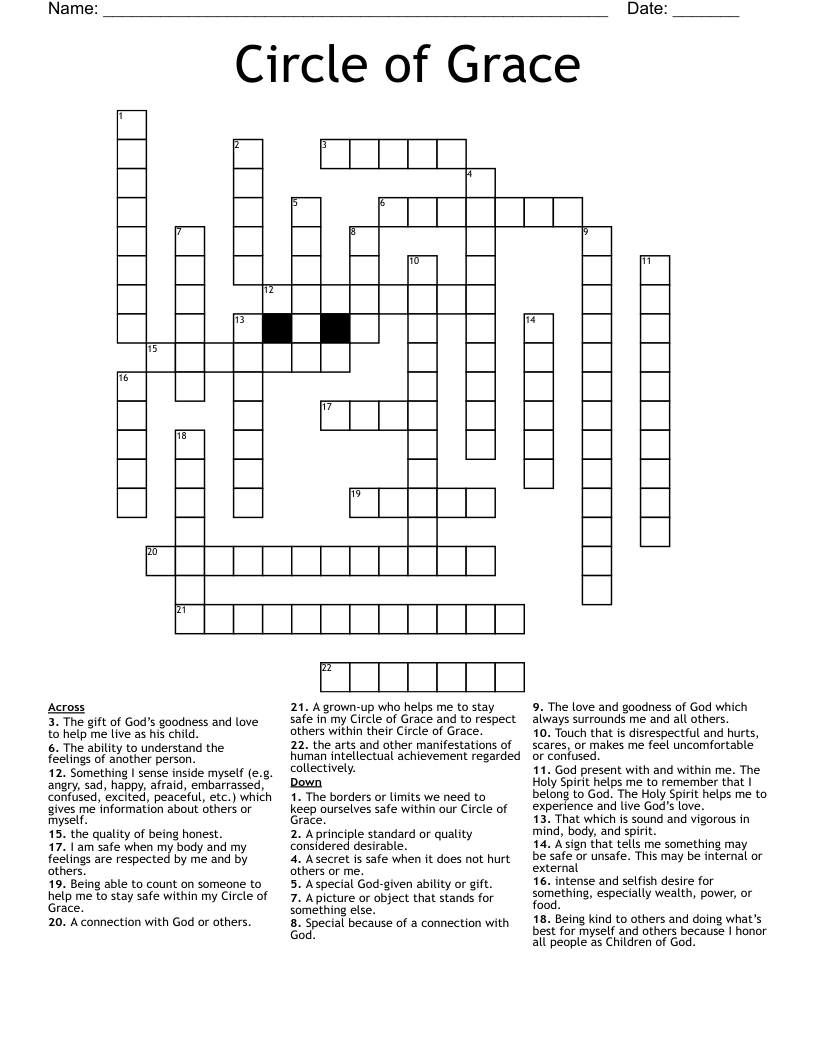 Circle of Grace Crossword