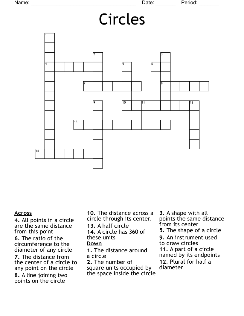 Circles Crossword