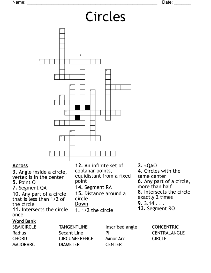 Circles Crossword