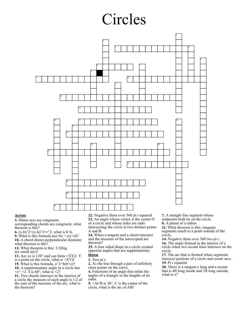 Circles Crossword