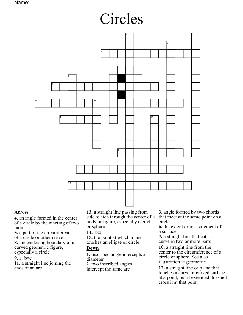 Circles Crossword