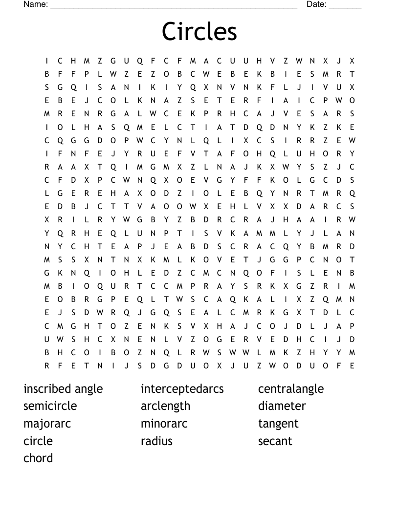Circles Word Search