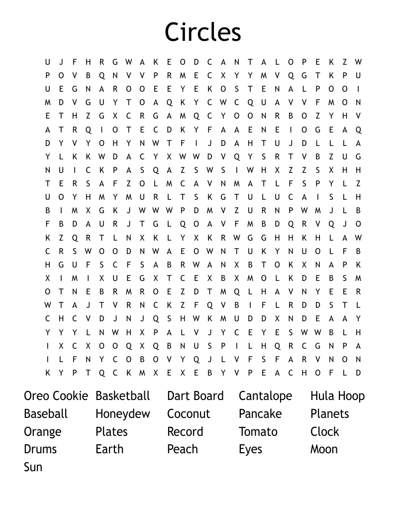Circles Word Search