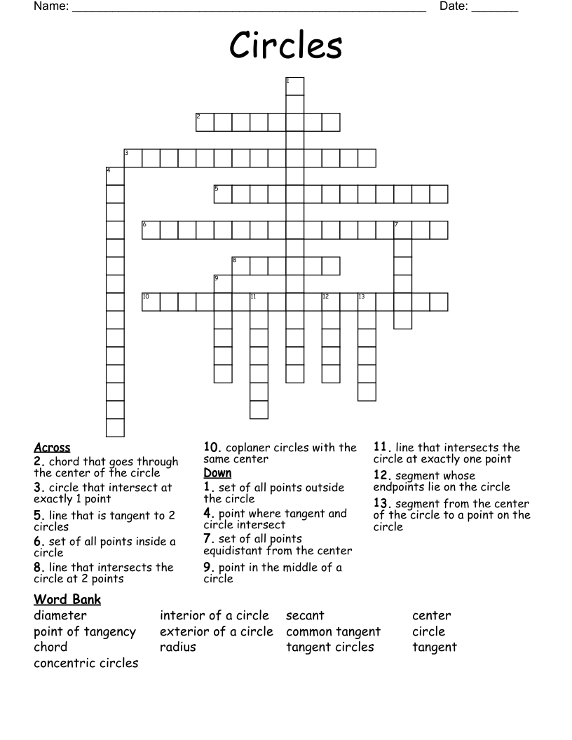 Circles Crossword