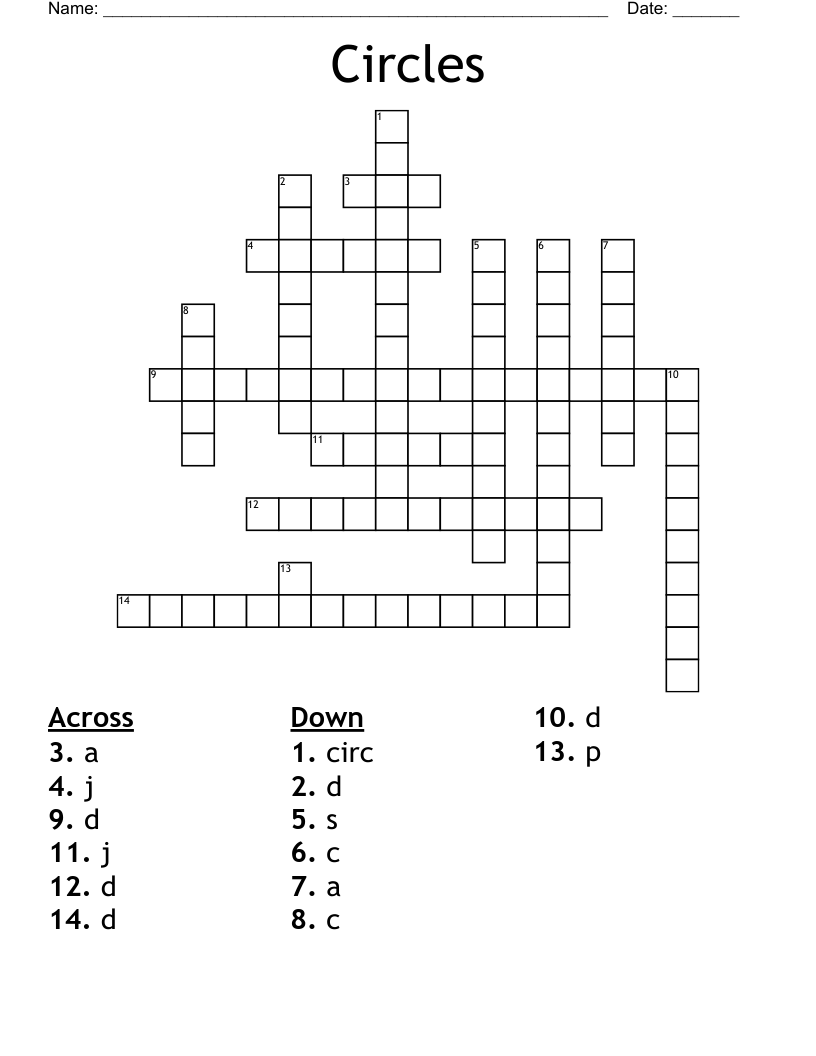 Circles Crossword