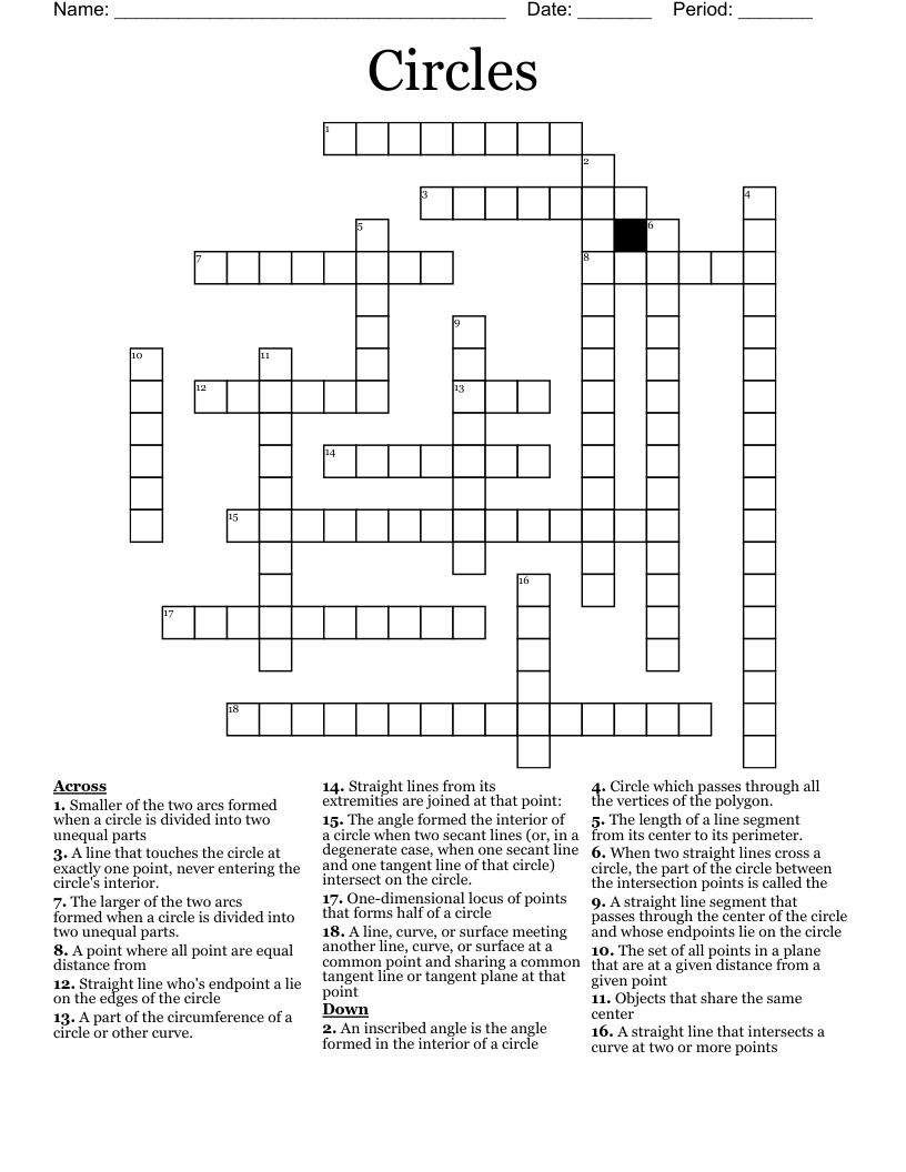 Circles Crossword