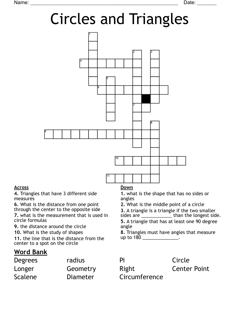 Circles and Triangles Crossword