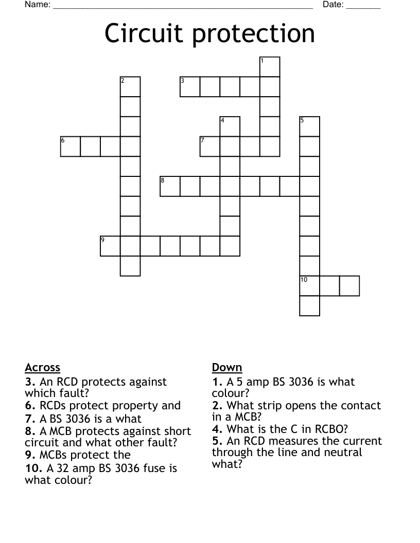 Circuit protection Crossword