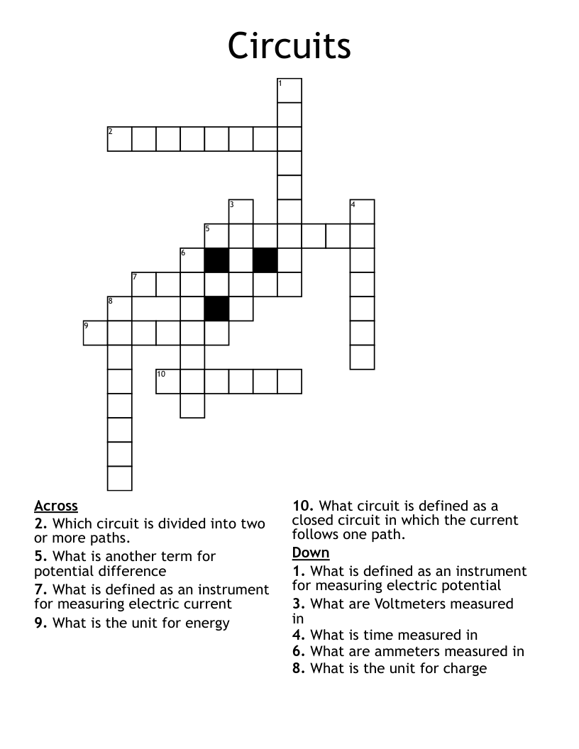 Circuits Crossword