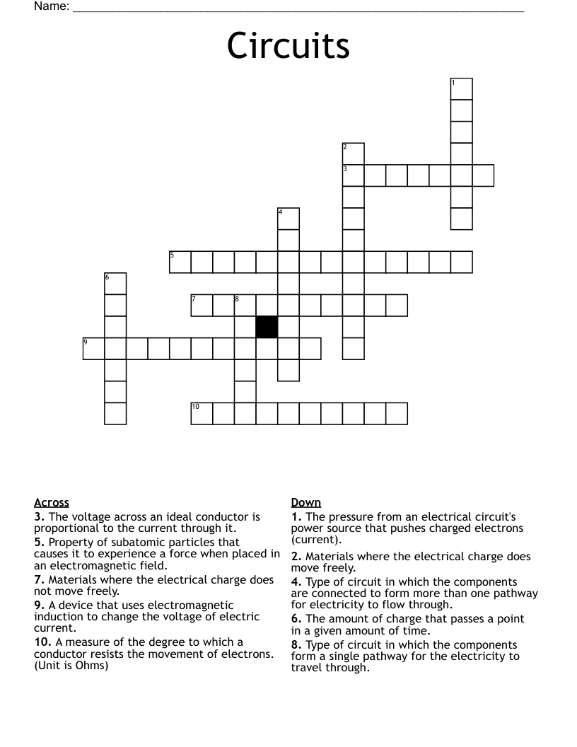 Circuits Crossword
