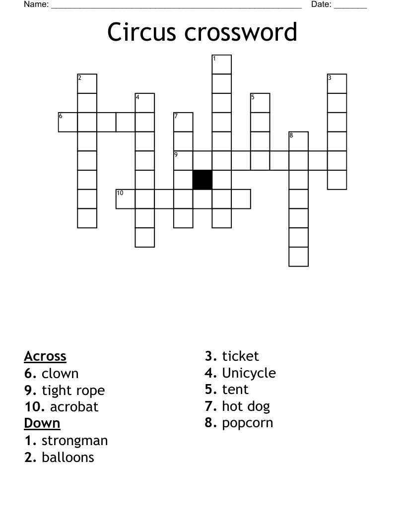 Circus crossword