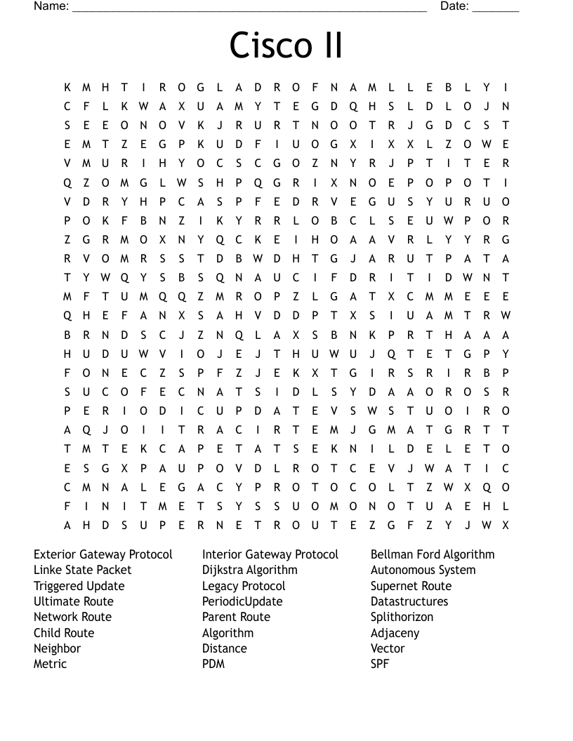 Cisco II Word Search