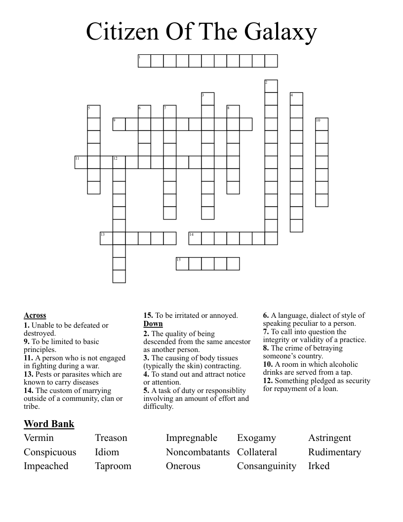 Citizen Of The Galaxy  Crossword