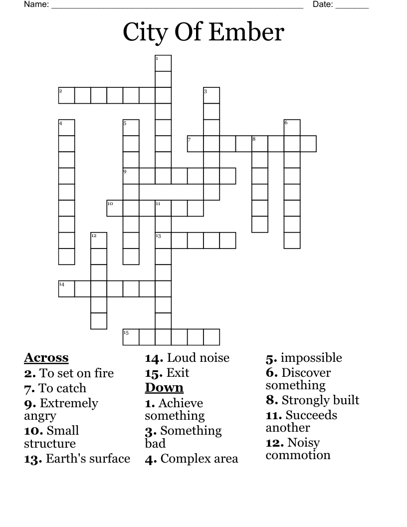 City Of Ember Crossword