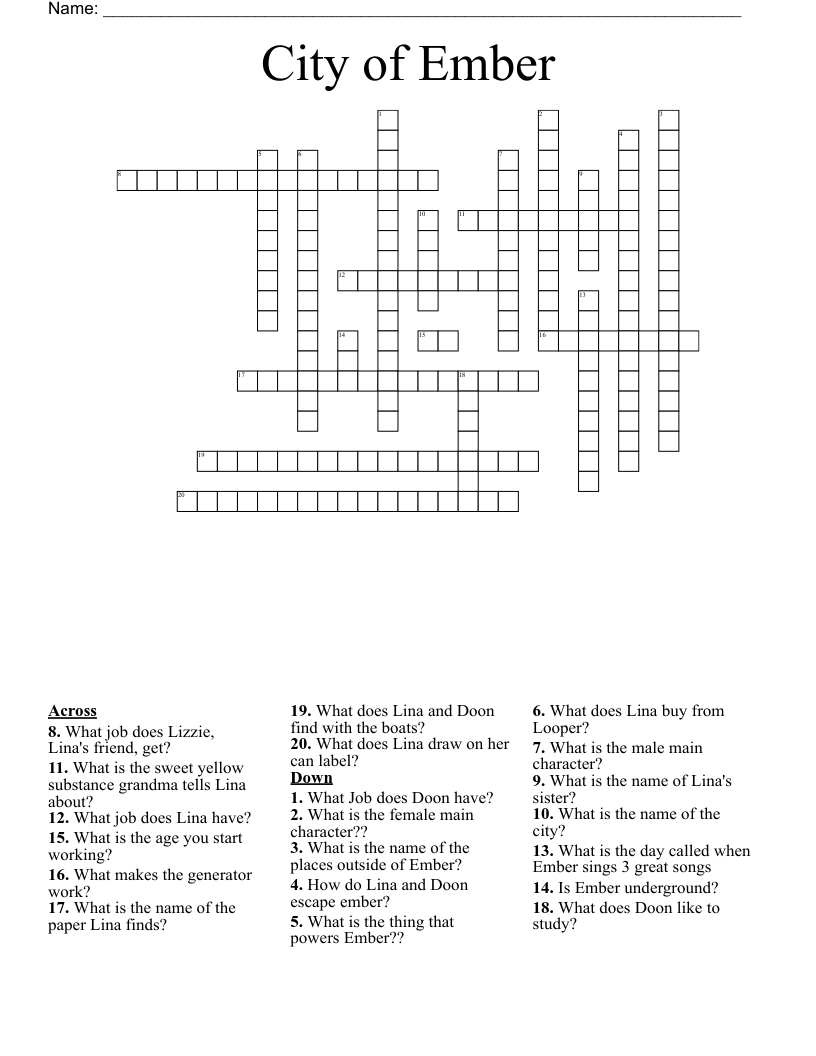 City of Ember Crossword