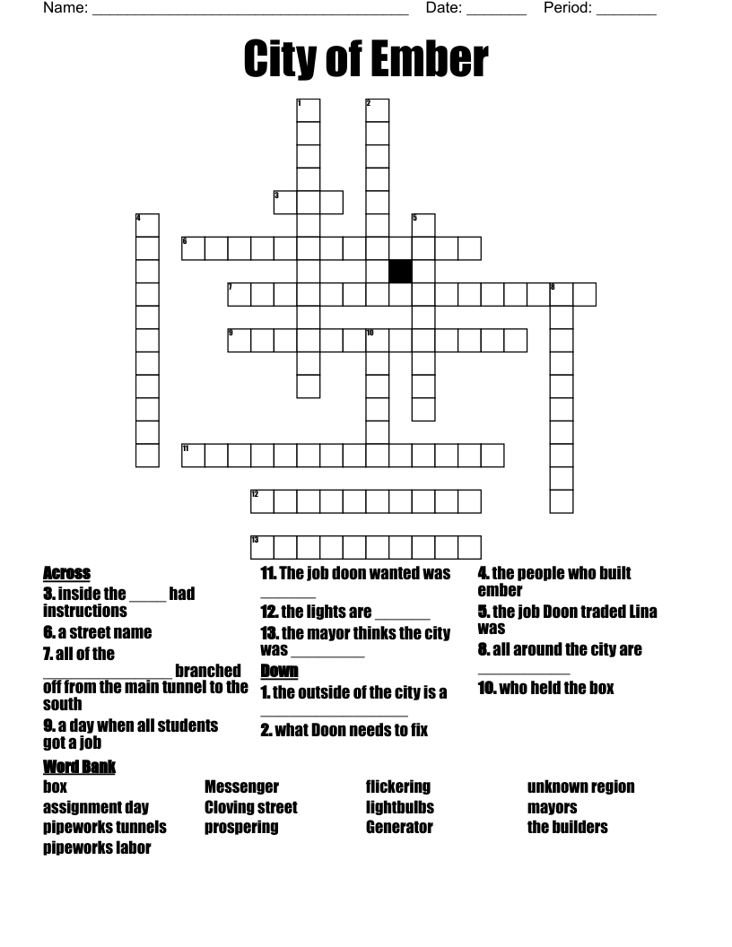 City of Ember Crossword