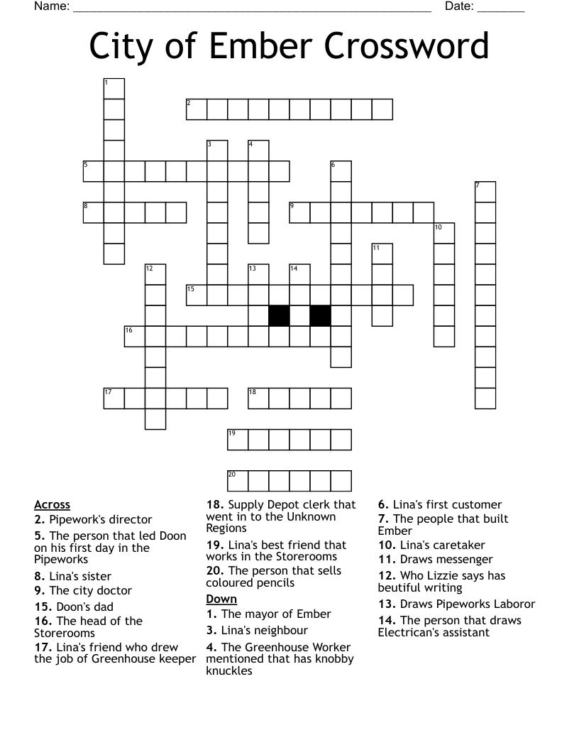City of Ember Crossword