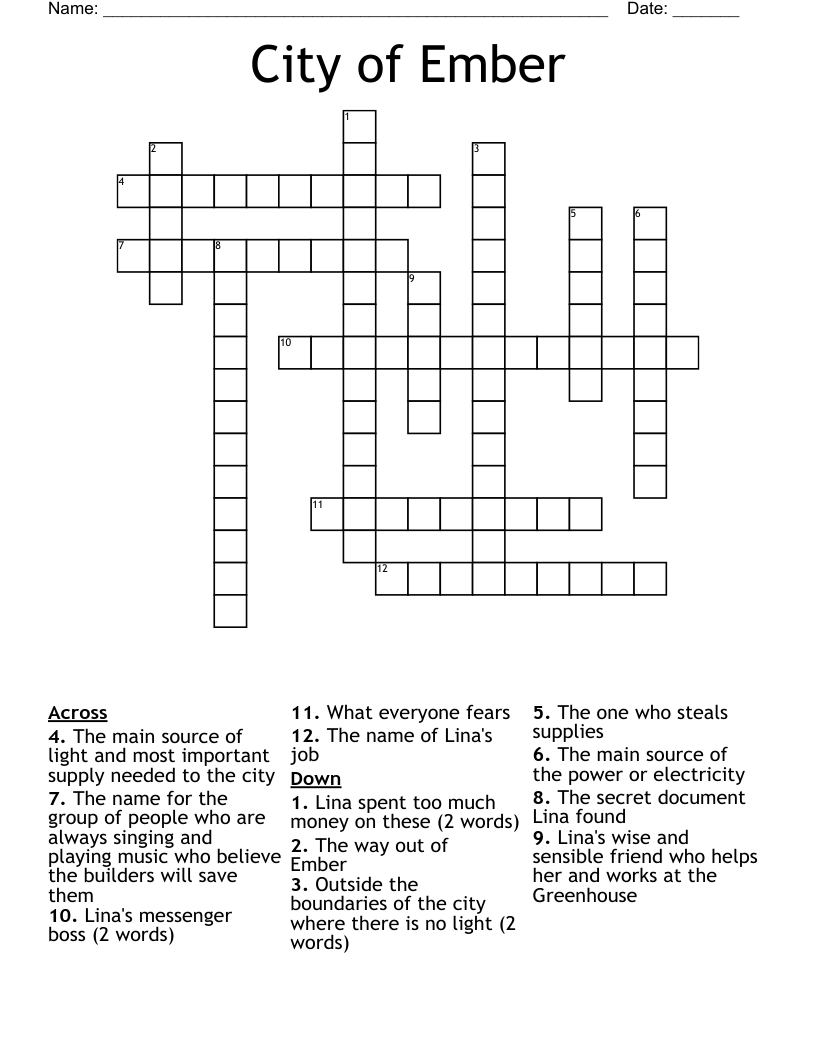 City of Ember  Crossword