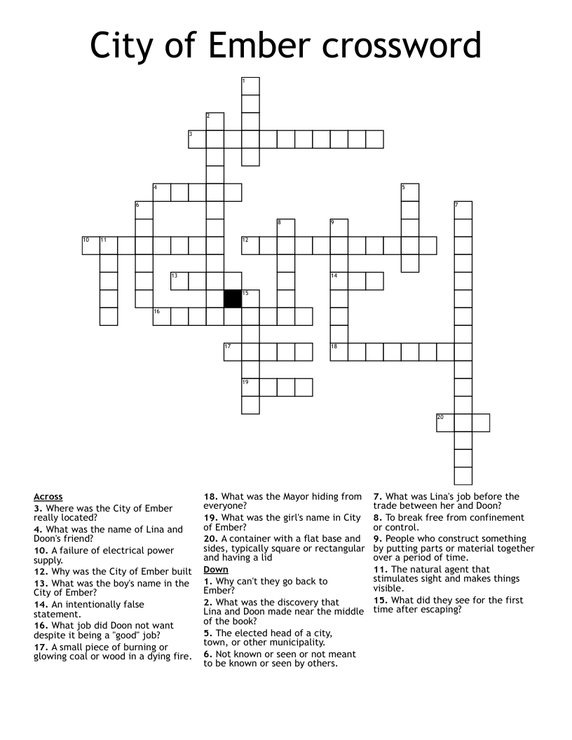 City of Ember crossword
