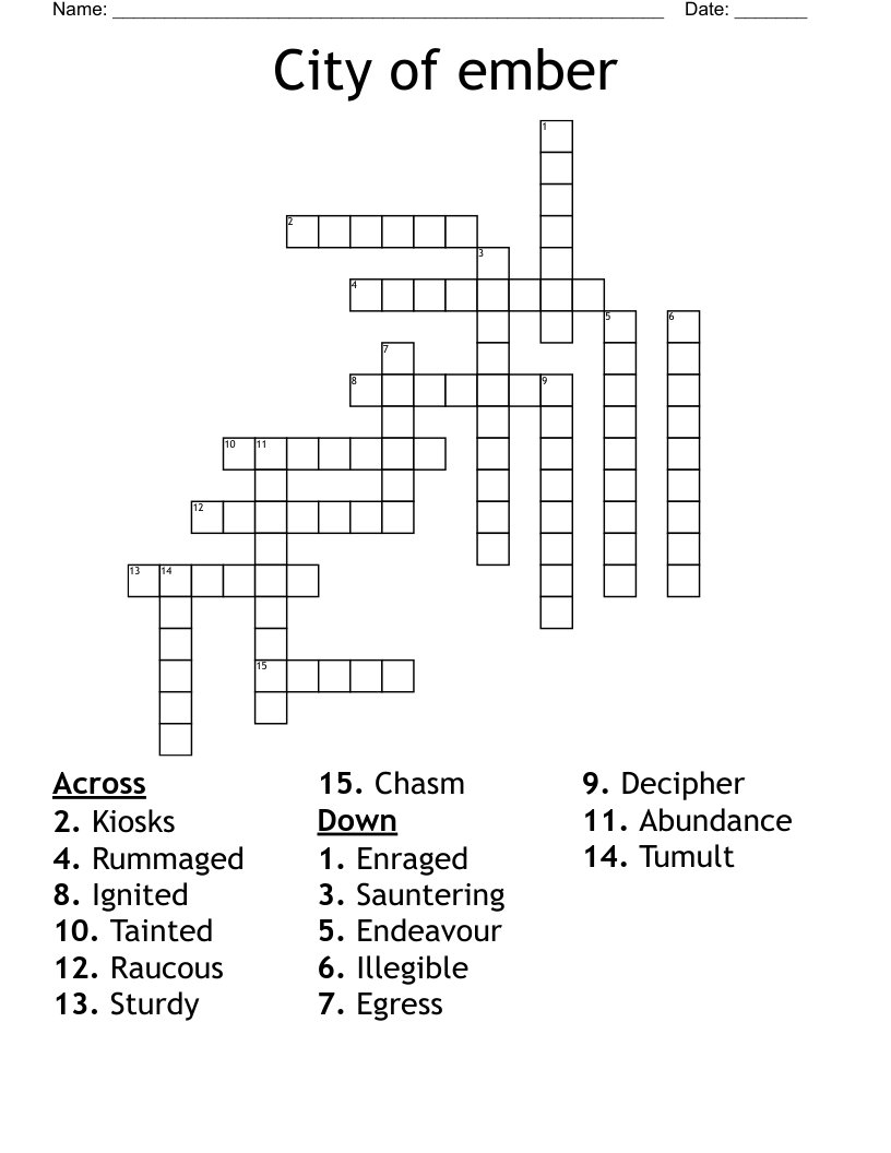 City of ember Crossword