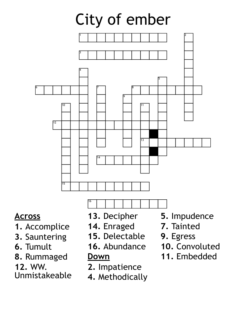 City of ember Crossword