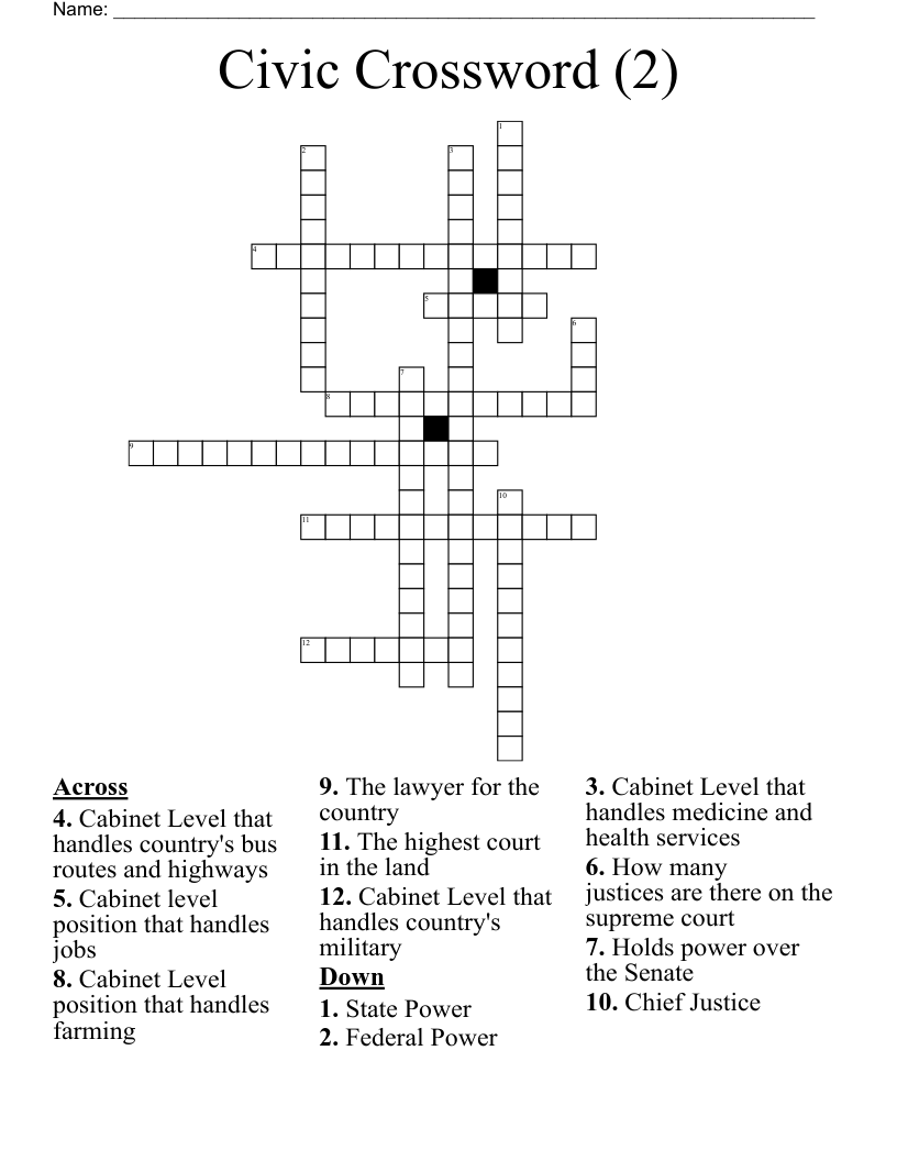 Civic Crossword (2)