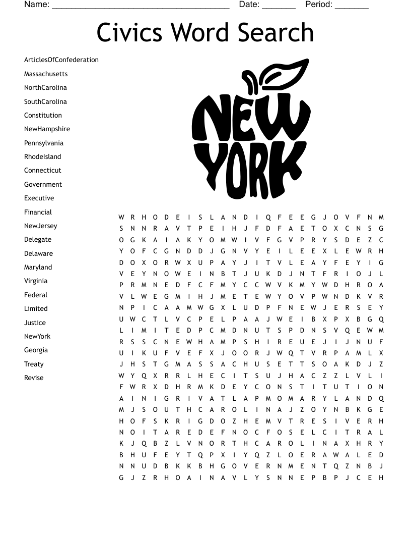 Civics Word Search