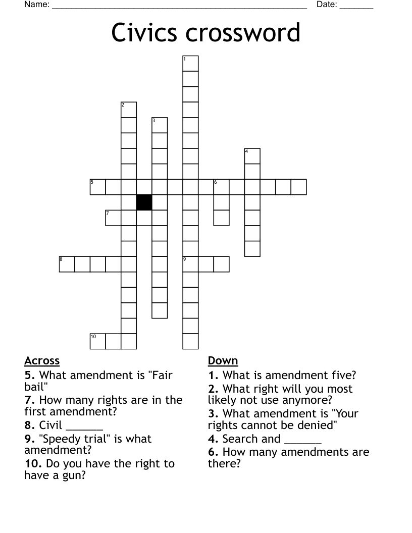 Civics crossword